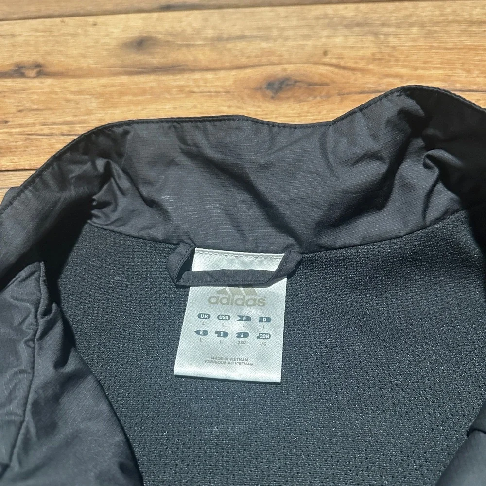 Vintage Adidas Black Windbreaker Jacket Mens Large 3-Stripe Climalite 478573
